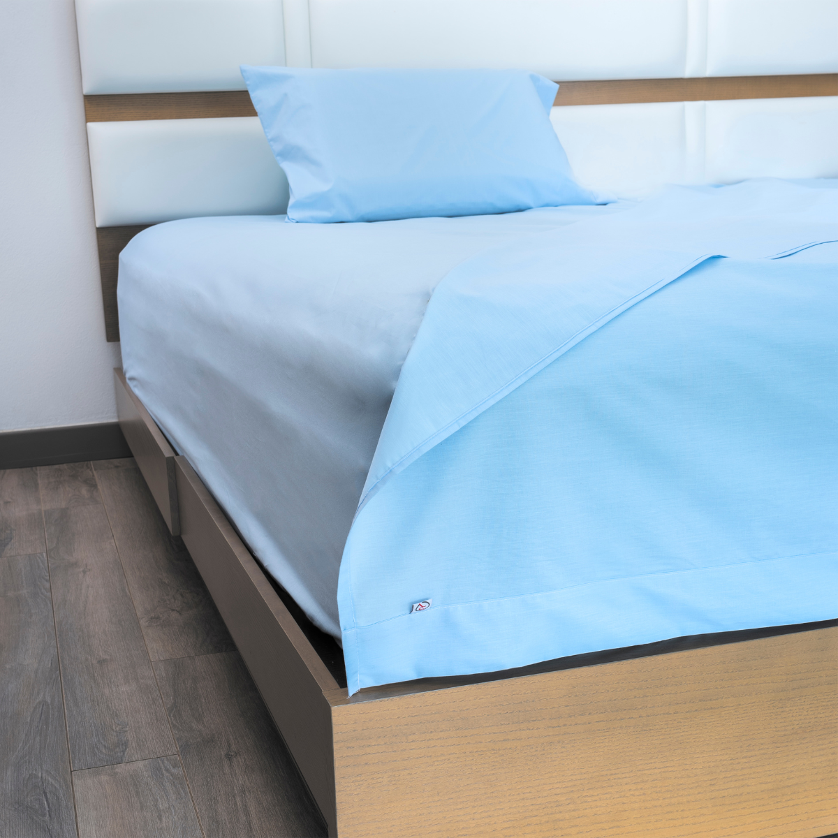 Juego de Sábanas Básica Algodón Percal 300 - Individual - Azul Cielo