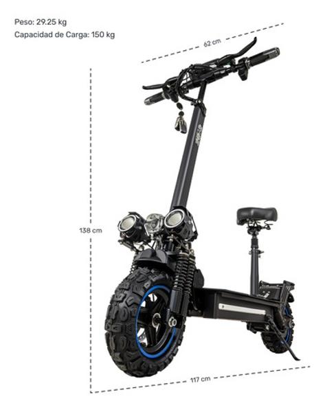 Scooter Electrico Plegable Asiento 60 Km/h Full Power