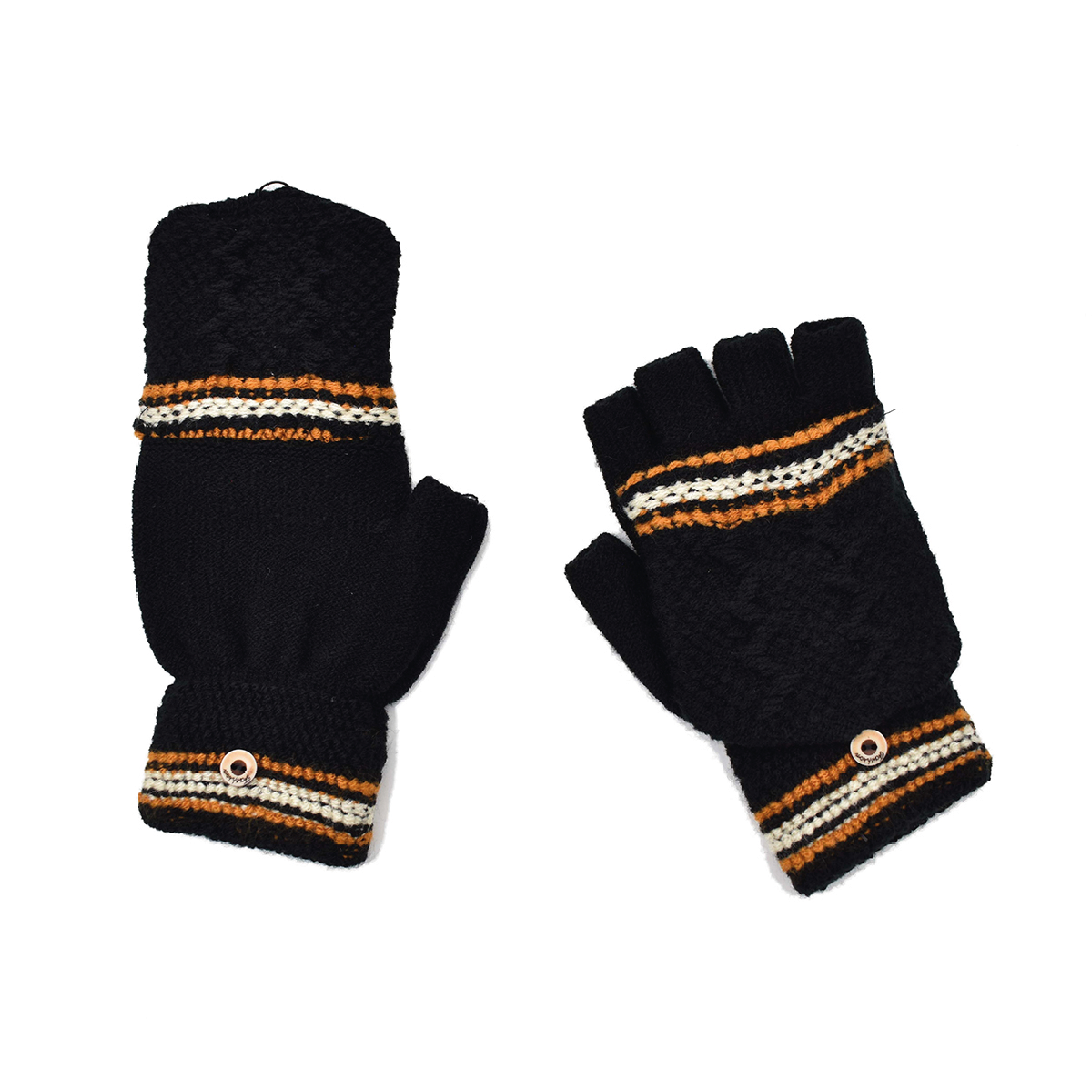 Guantes Tejidos sin Dedos con Capucha para Hombre 
