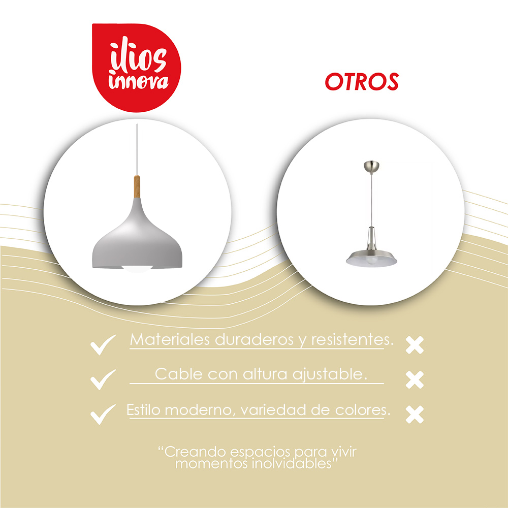 Lámpara Colgante F Ilios Innova Colgante Color Gris