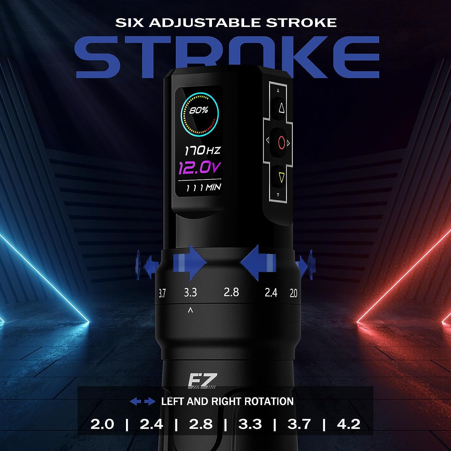 EZ P3 Pro pen rotativa para tatuar con stroke ajustable 2.00 a 4.5mm, máquina para microblading, tatuajes, scalp, cover de estrias