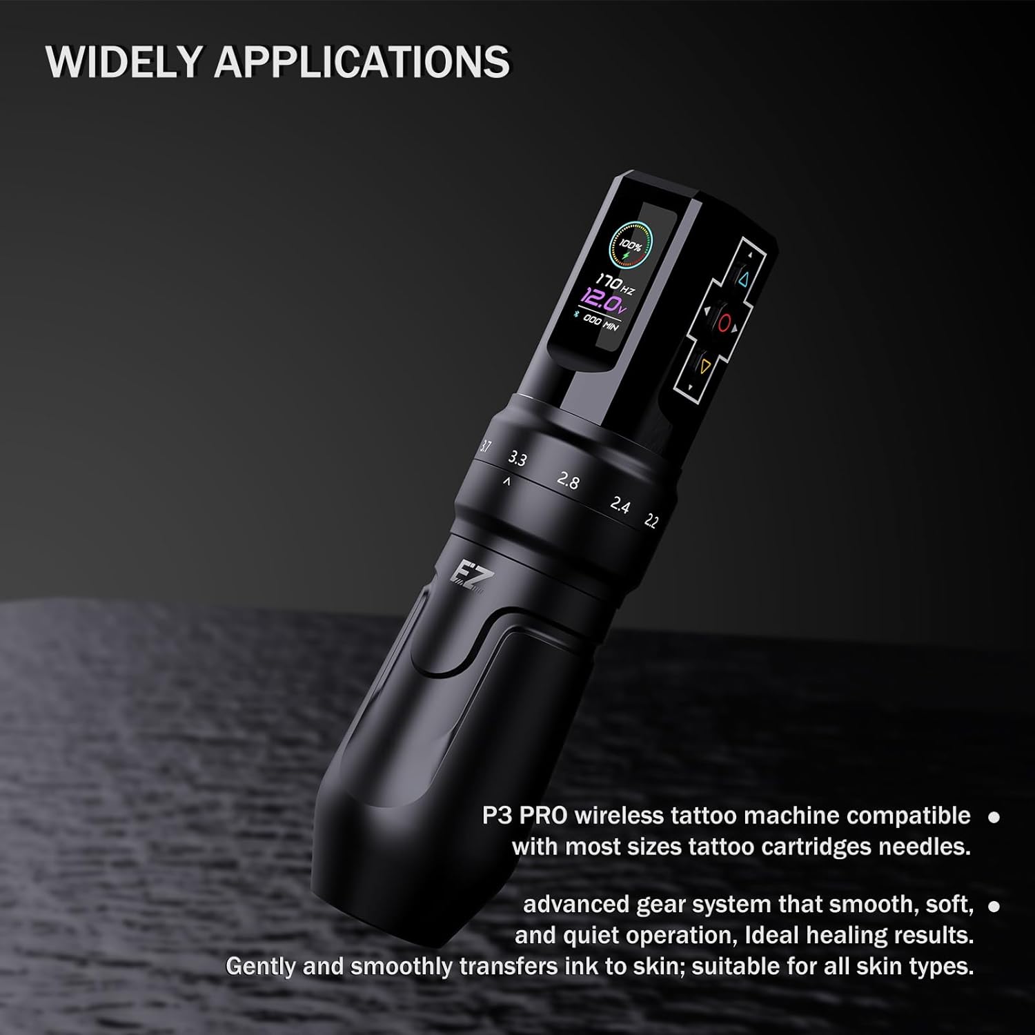  EZ P3 Pro pen rotativa para tatuar con stroke ajustable 2.00 a 4.5mm, máquina para microblading, tatuajes, scalp, cover de estrias