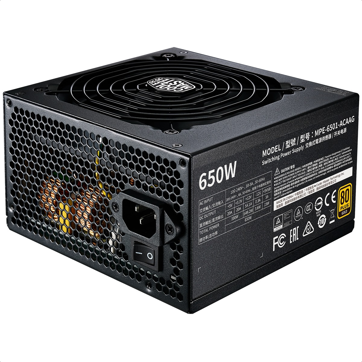 Fuente De Poder Cooler Master MWE Gold 650 V2 650W 80 Plus MPE-6501-ACAAG-U2