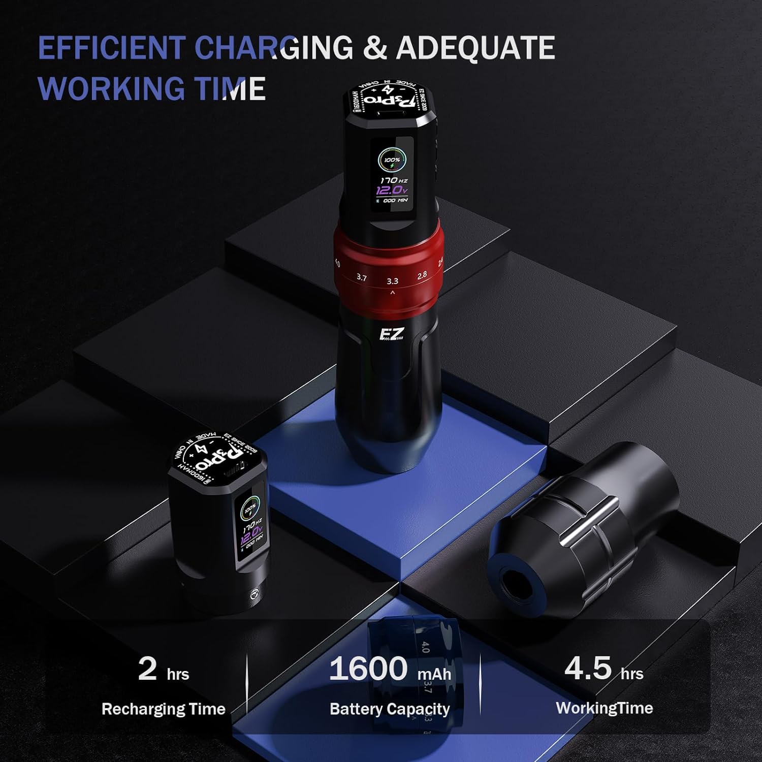  EZ P3 Pro pen rotativa para tatuar con stroke ajustable 2.00 a 4.5mm, máquina para microblading, tatuajes, scalp, cover de estrias