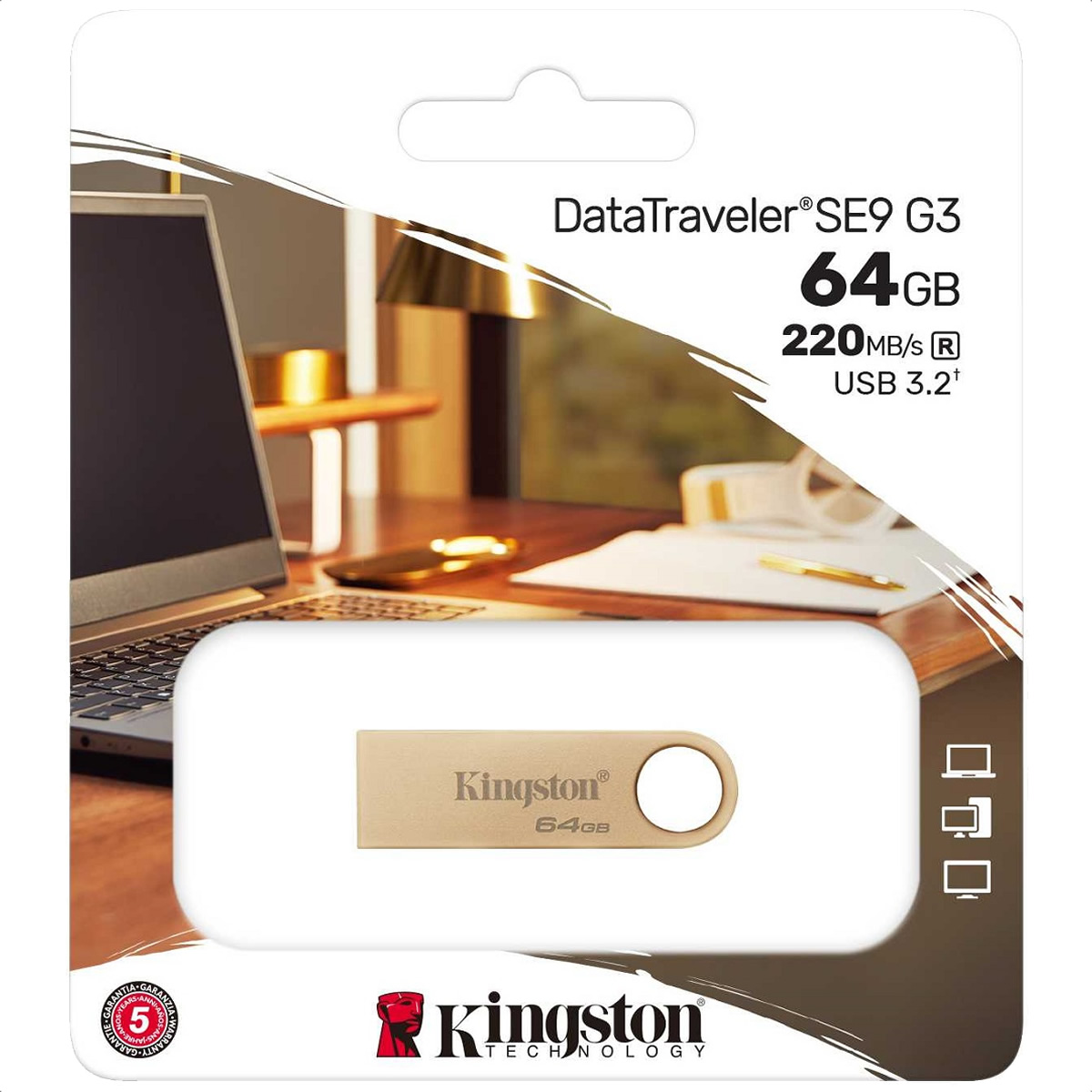 Memoria Flash USB 3.2 Kingston DataTraveler SE9 G3 64GB DTSE9G3/64GB