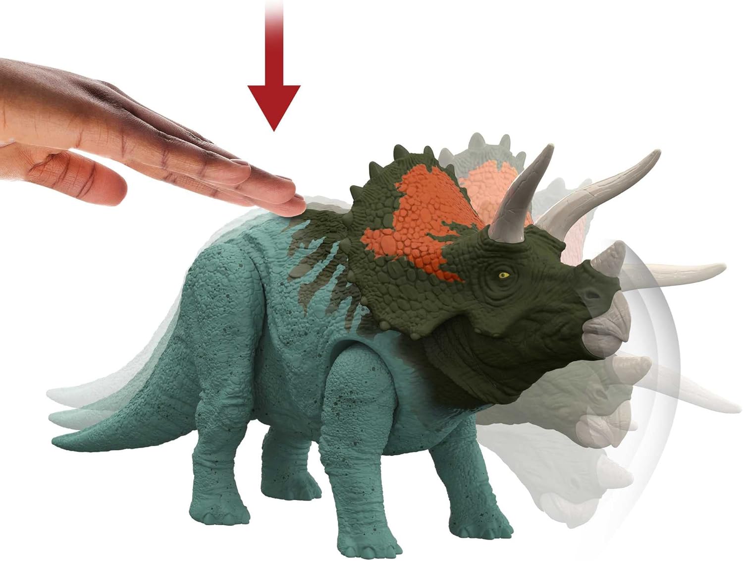 Jurassic World Dominion Roar Strikers Triceratops Azul Interactivo