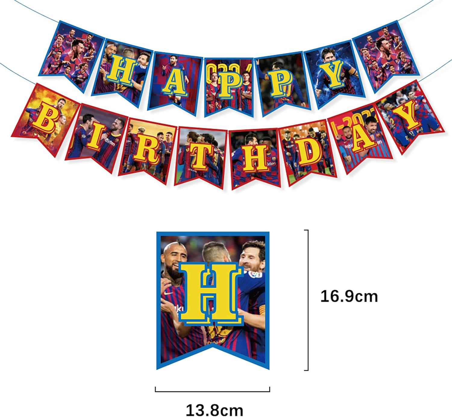 Set 18 Globos Látex Deportes Barcelona Messi Letrero Fiesta y Decoración