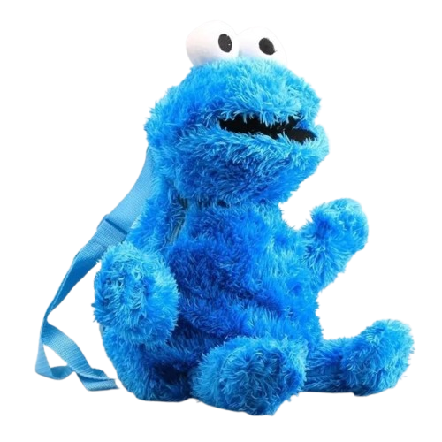 Mochila Peluche Caricatura Plaza Sésamo Comegalletas Felpa Espalda Escolar