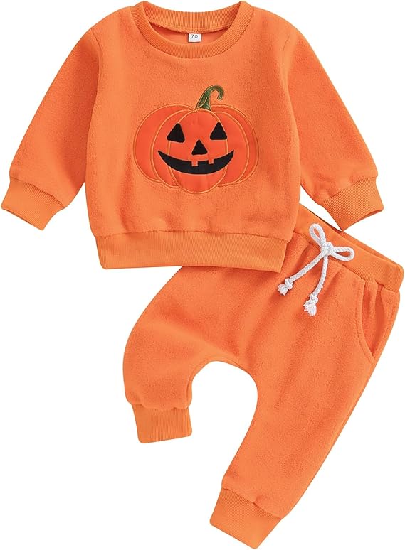 Disfraz Bebe Calabaza Naranja Tipo Pijama Halloween Algodón Manga Larga