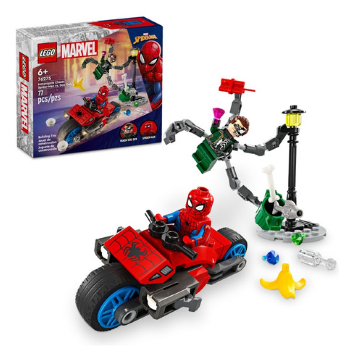 Lego Super Heroes Persecución En Moto Spider-man Vs. Doc Ock 