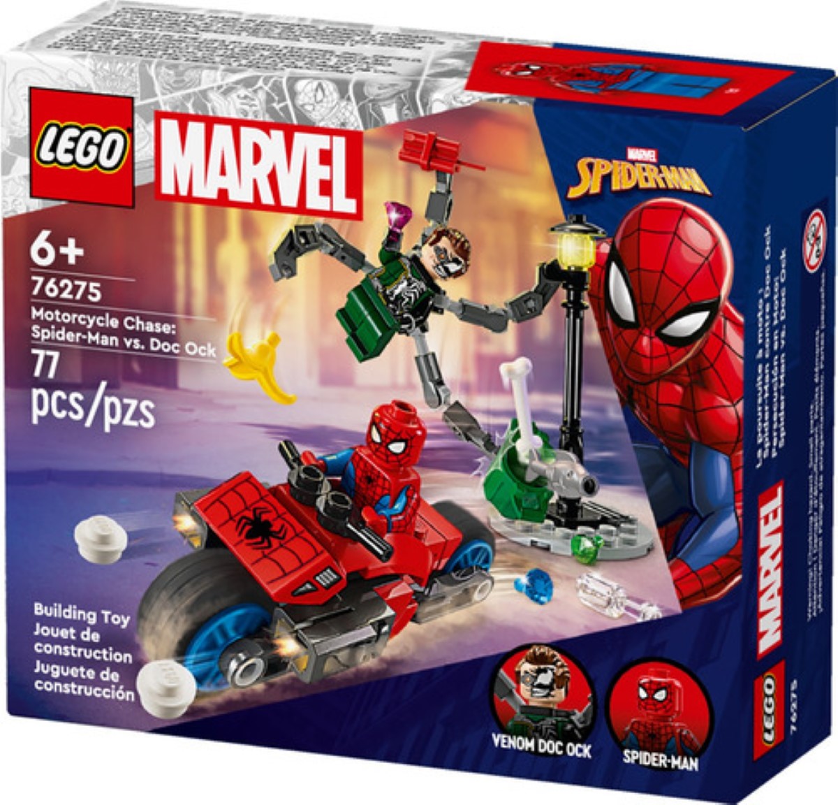 Lego Super Heroes Persecución En Moto Spider-man Vs. Doc Ock 