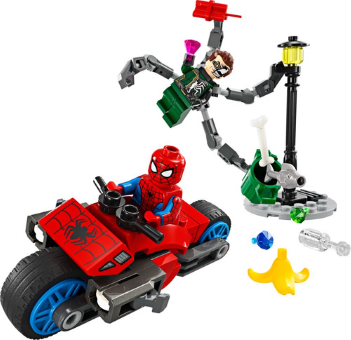 Lego Super Heroes Persecución En Moto Spider-man Vs. Doc Ock 