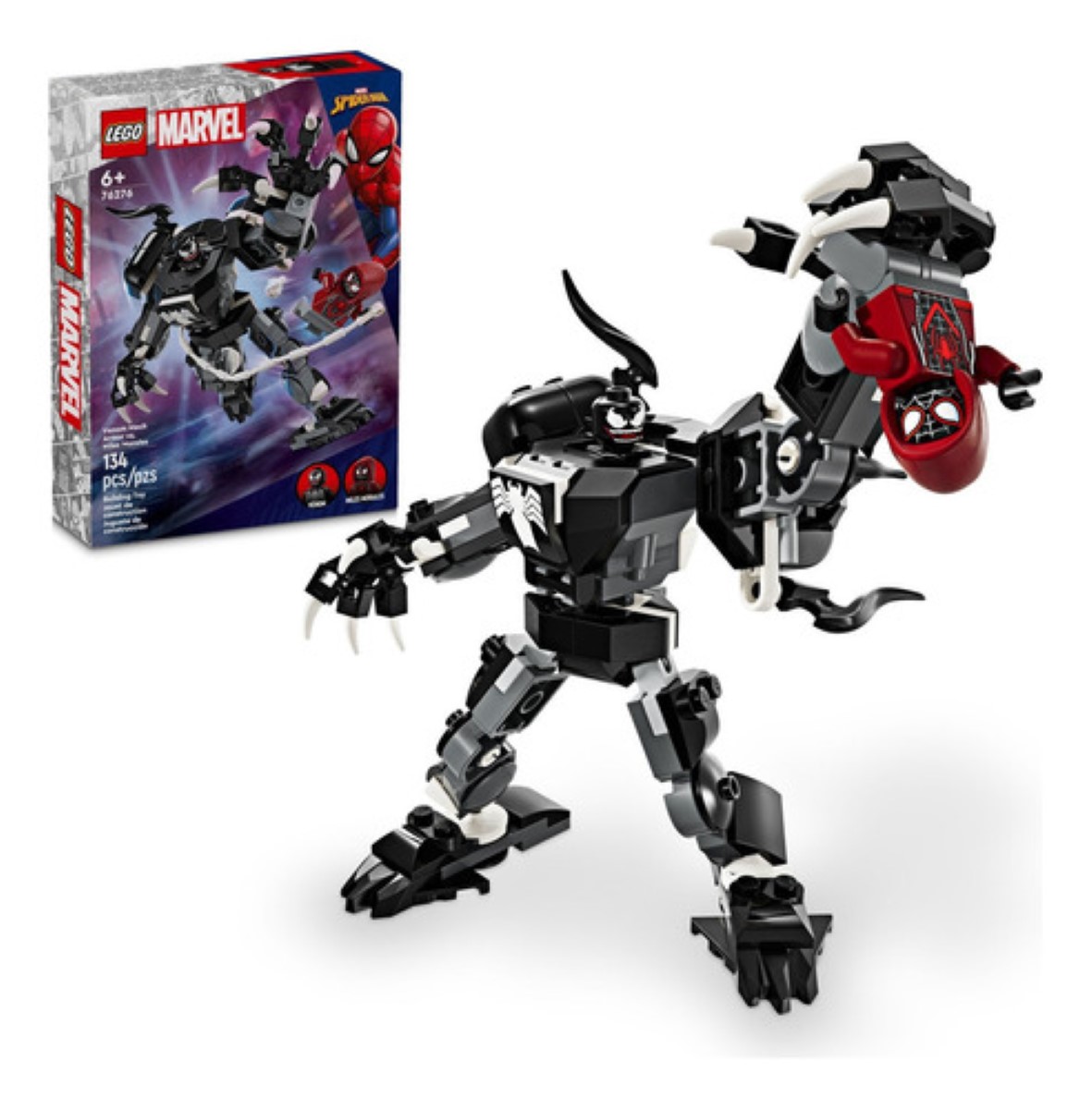 Kit de construcción Marvel Armadura Robótica de Venom vs. Miles Morales 76276