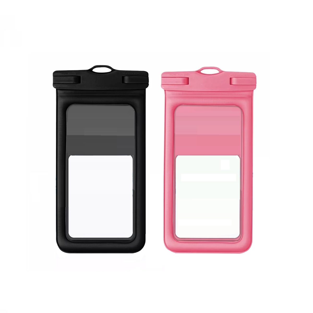 2pz Funda Bolsa Protectora Impermeable Para Teléfono Móvil Negro/Rosa