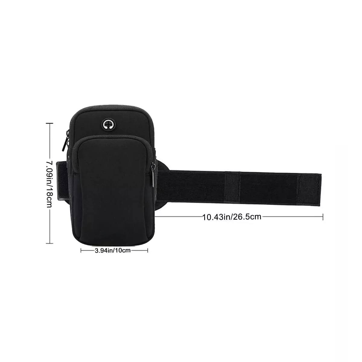Par Bolsa Deportiva De Banda Al Brazo P Celular Gym Correr Bici Negro + verde