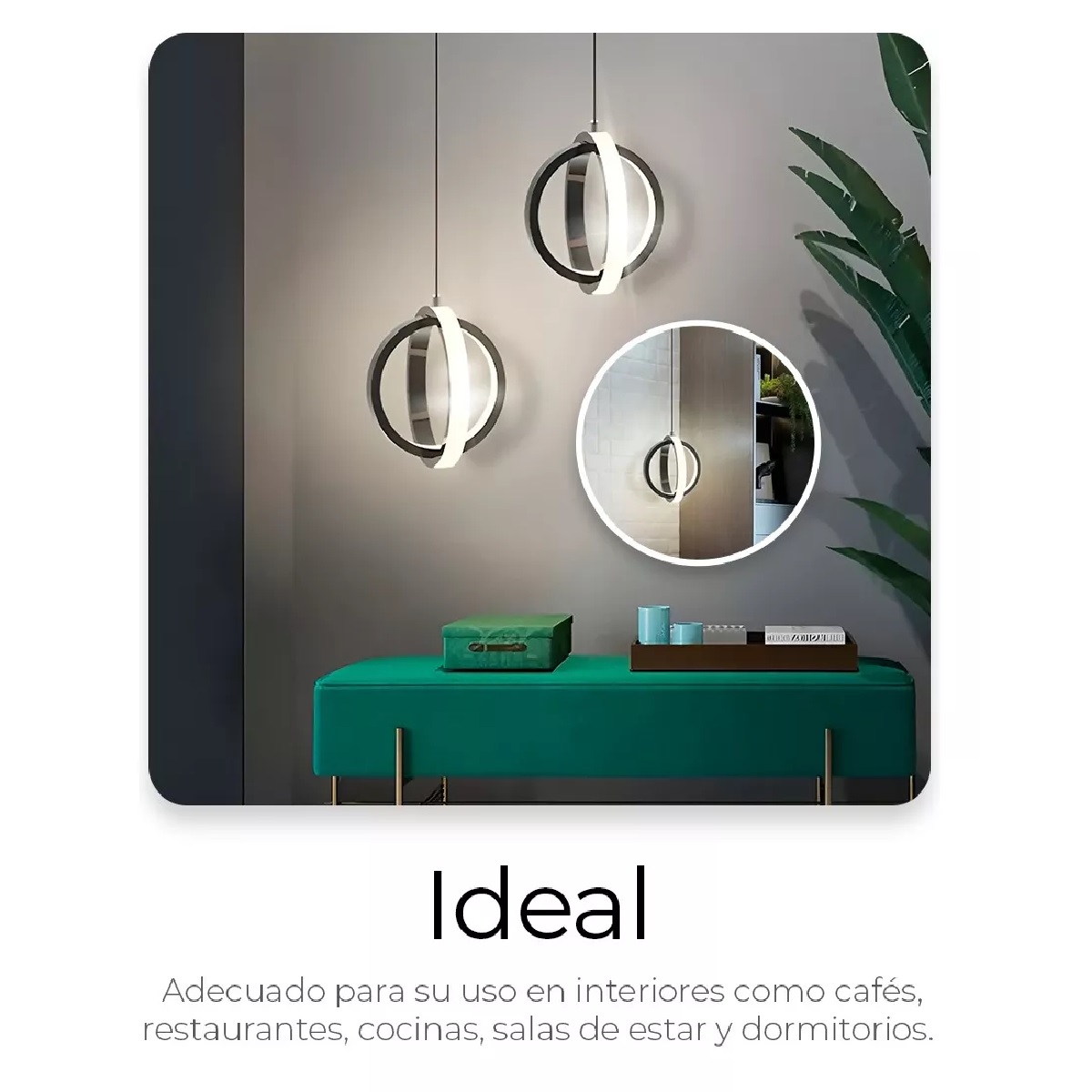 Lámpara Colgante Candil Circular Nórdico Led 3 Atenuaciones