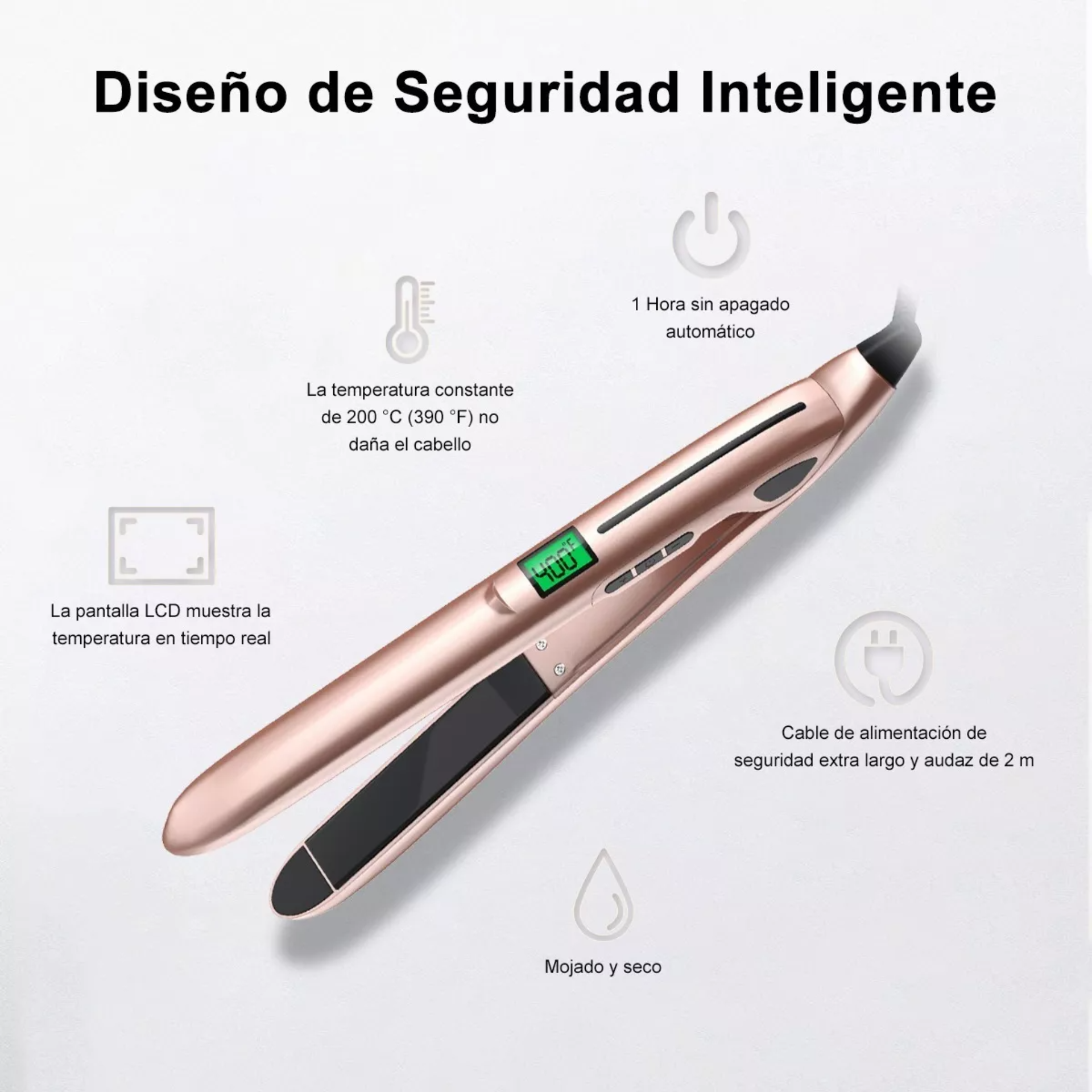 Plancha Para Cabello Profesional Para Mojado Y Seco Cerámica