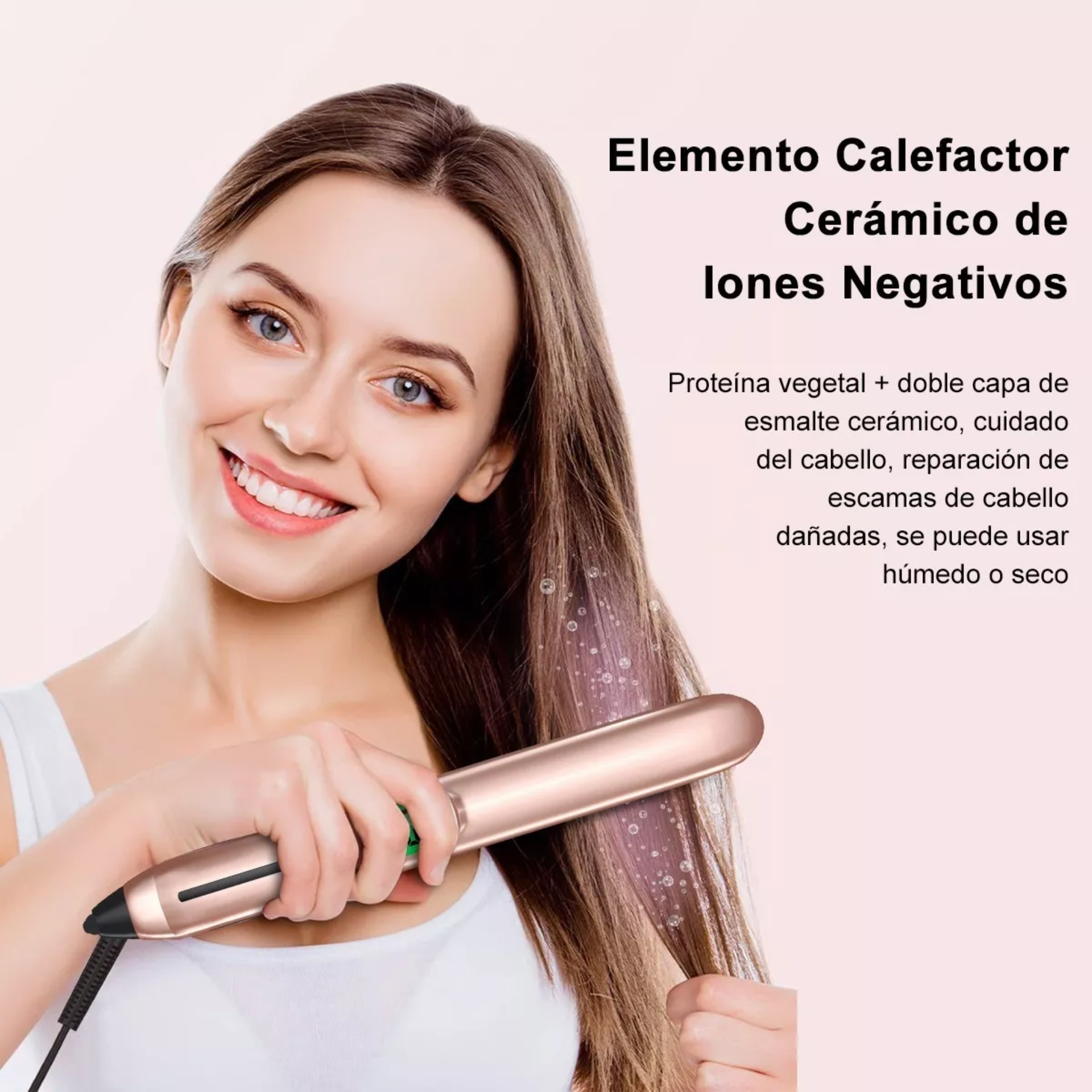 Plancha Para Cabello Profesional Para Mojado Y Seco Cerámica