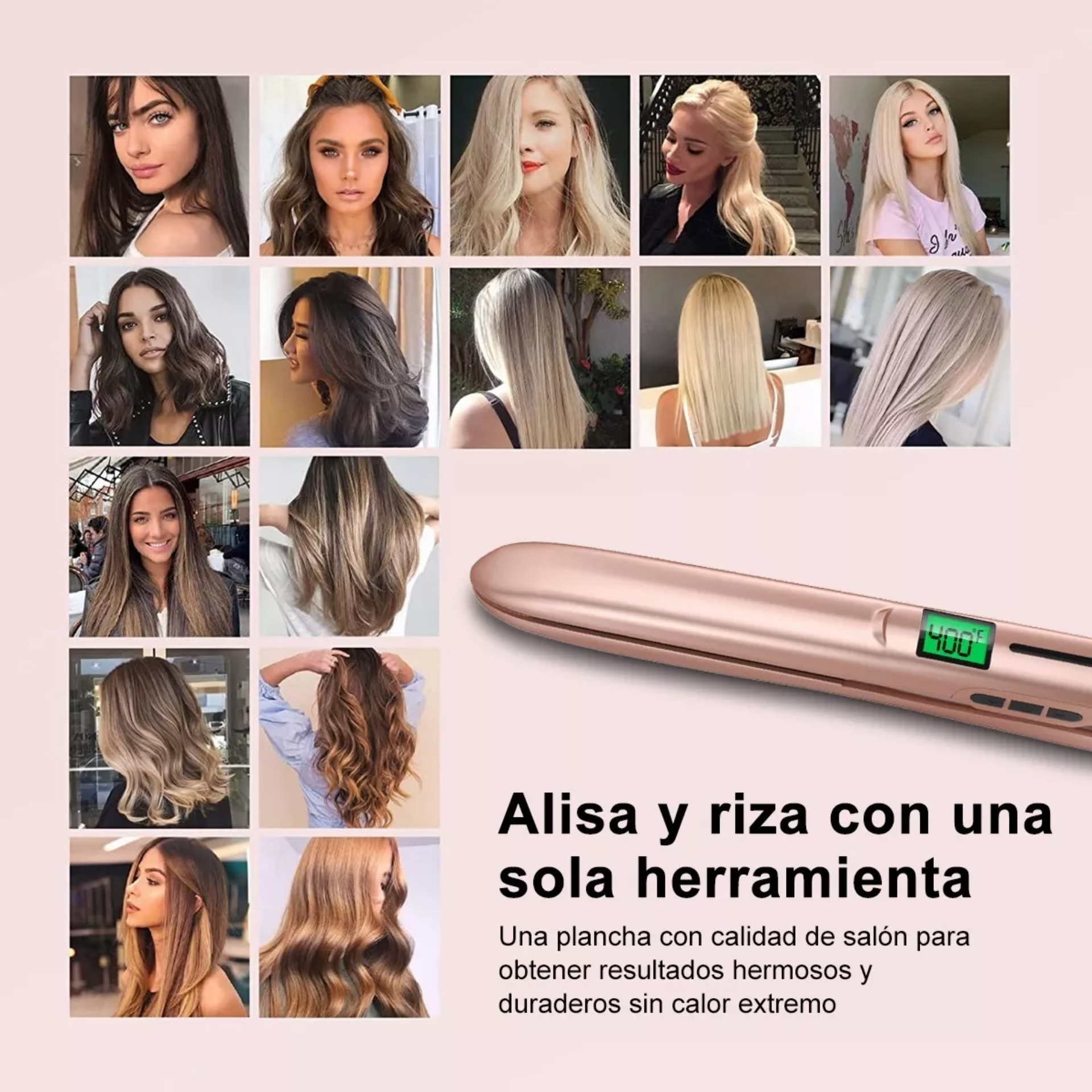 Plancha Para Cabello Profesional Para Mojado Y Seco Cerámica