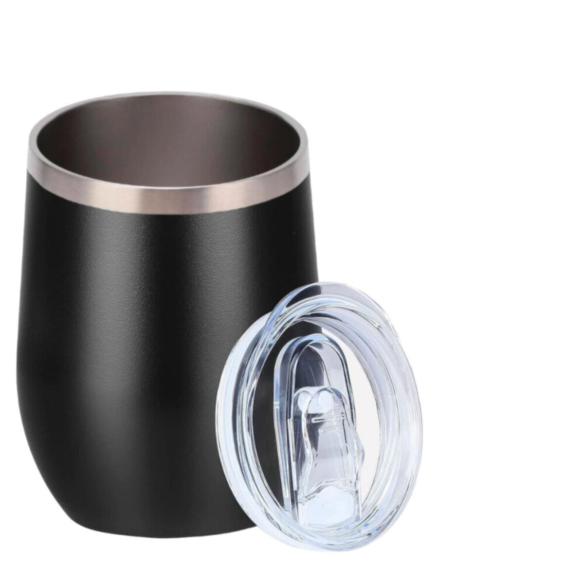 Termo Copa De Vino 355 ml - Acero Doble Capa - Origami Home (Negro Mate)
