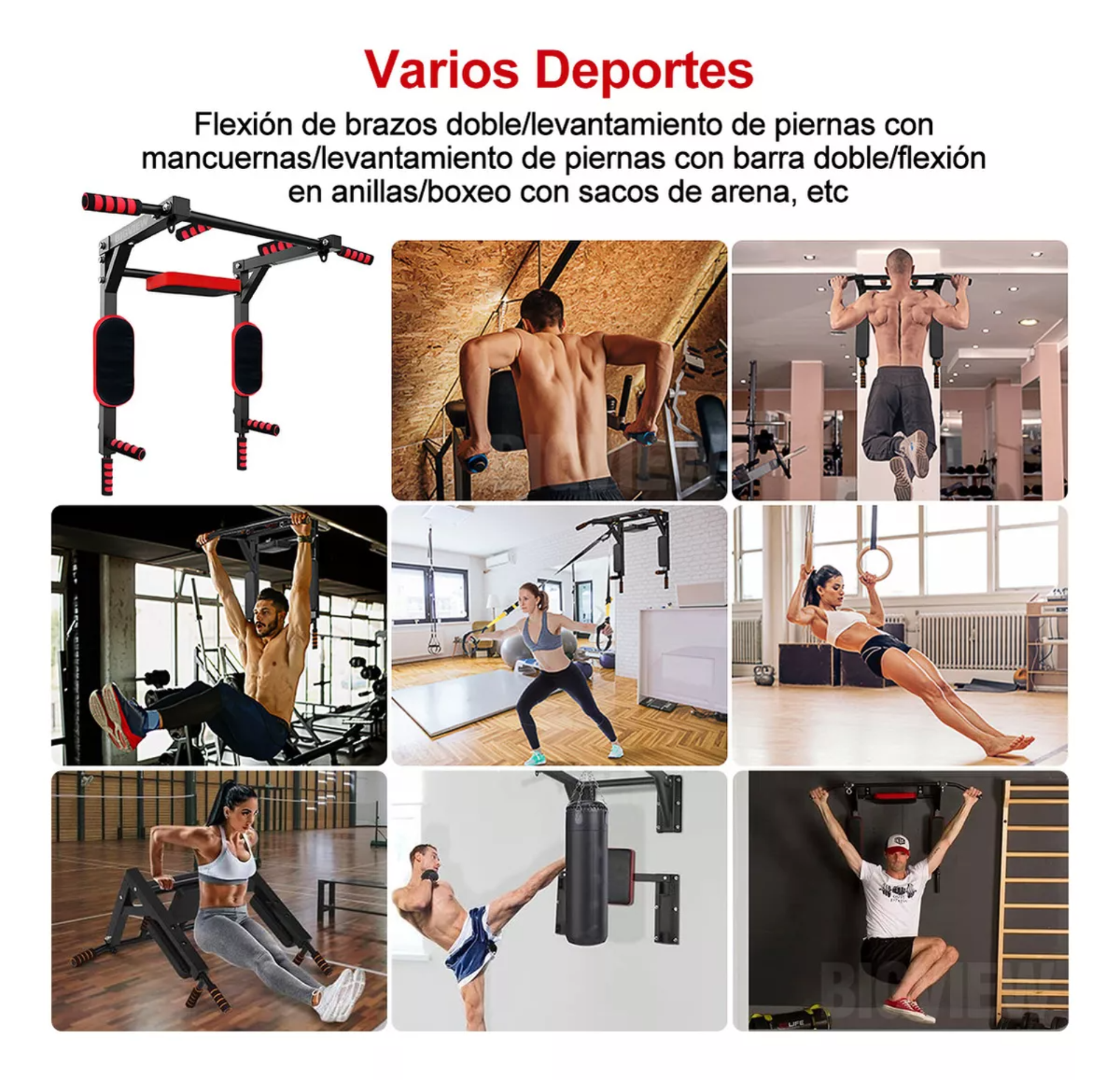 Bigview Barra Multifuncional 8 En 1 Para Dominadas, Calistenia Y Ejercicios De Gym