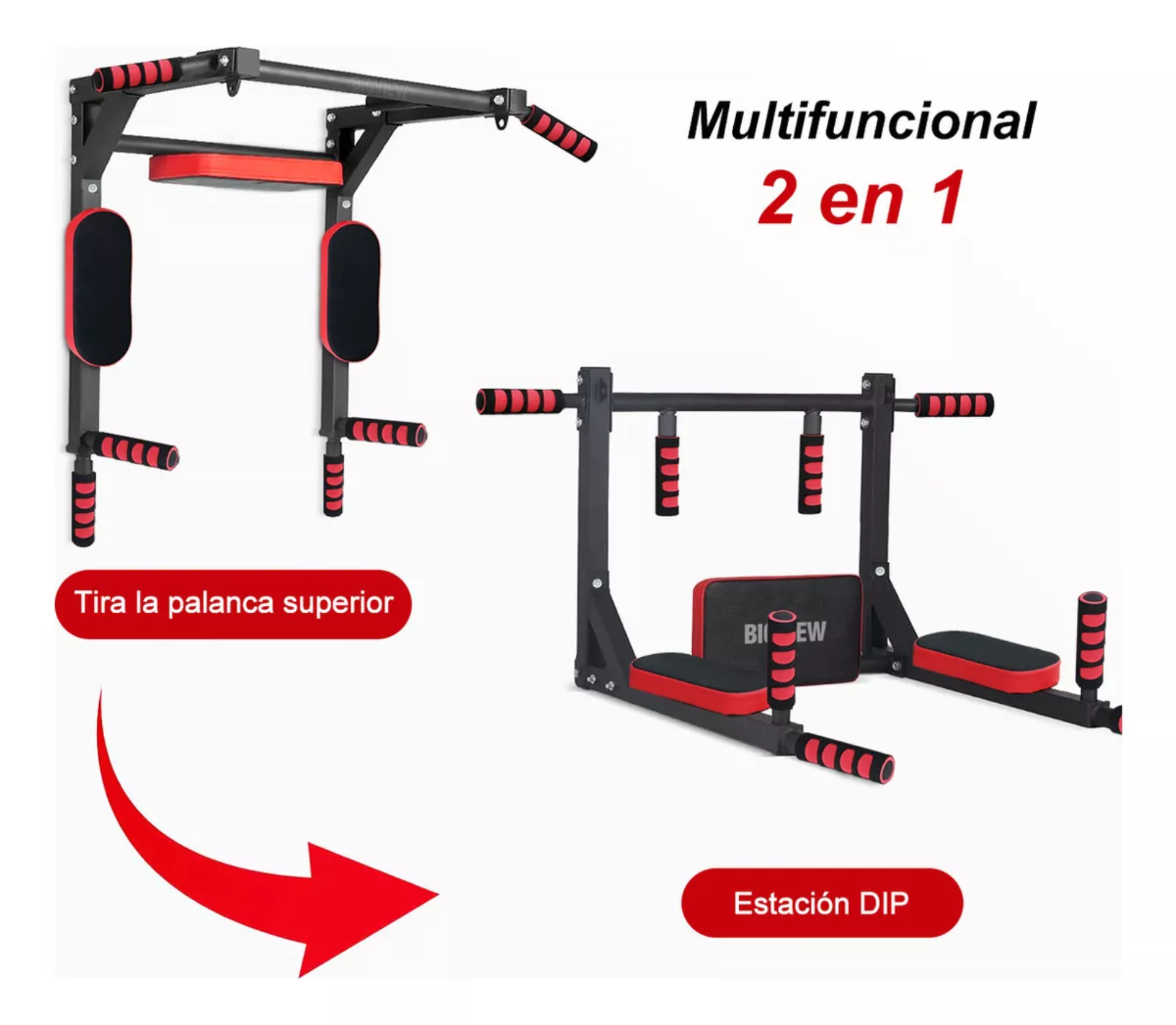 Bigview Barra Multifuncional 8 En 1 Para Dominadas, Calistenia Y Ejercicios De Gym