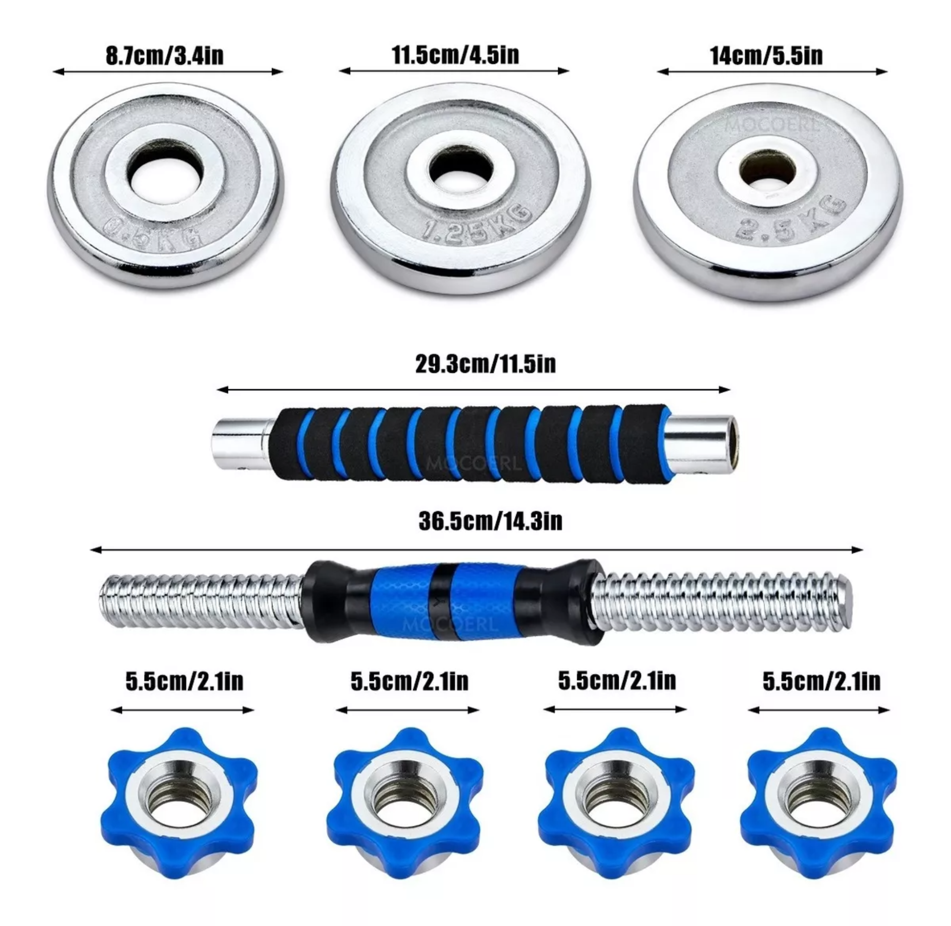 Kit De Mancuernas, Barra Con Pesas Para Gimnasio De 20 Kg