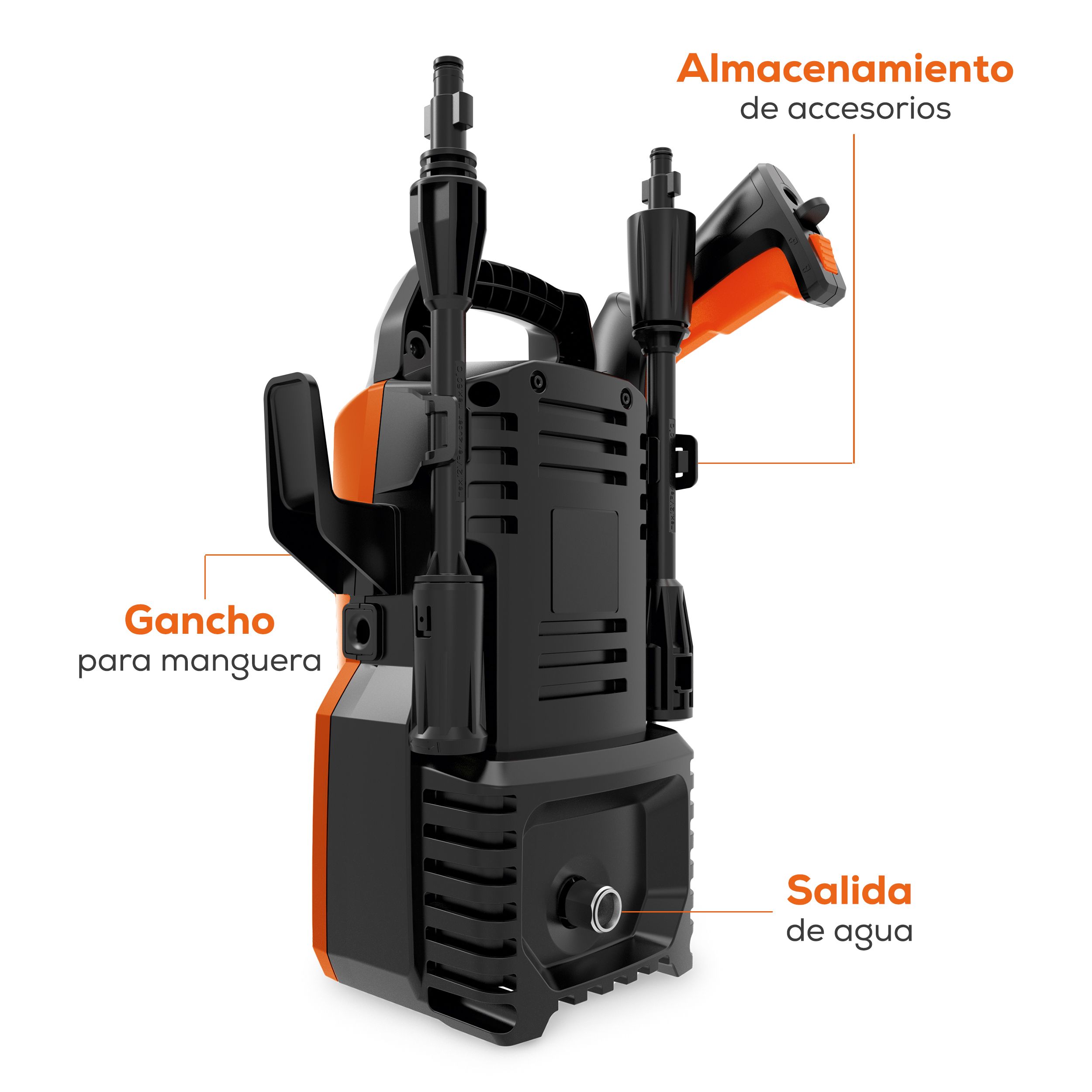 Hidrolavadora Eléctrica Mini Hobby Clean 1.5 Hp 120V 1F Bomba Axial 5 L/Min 1305 Psi