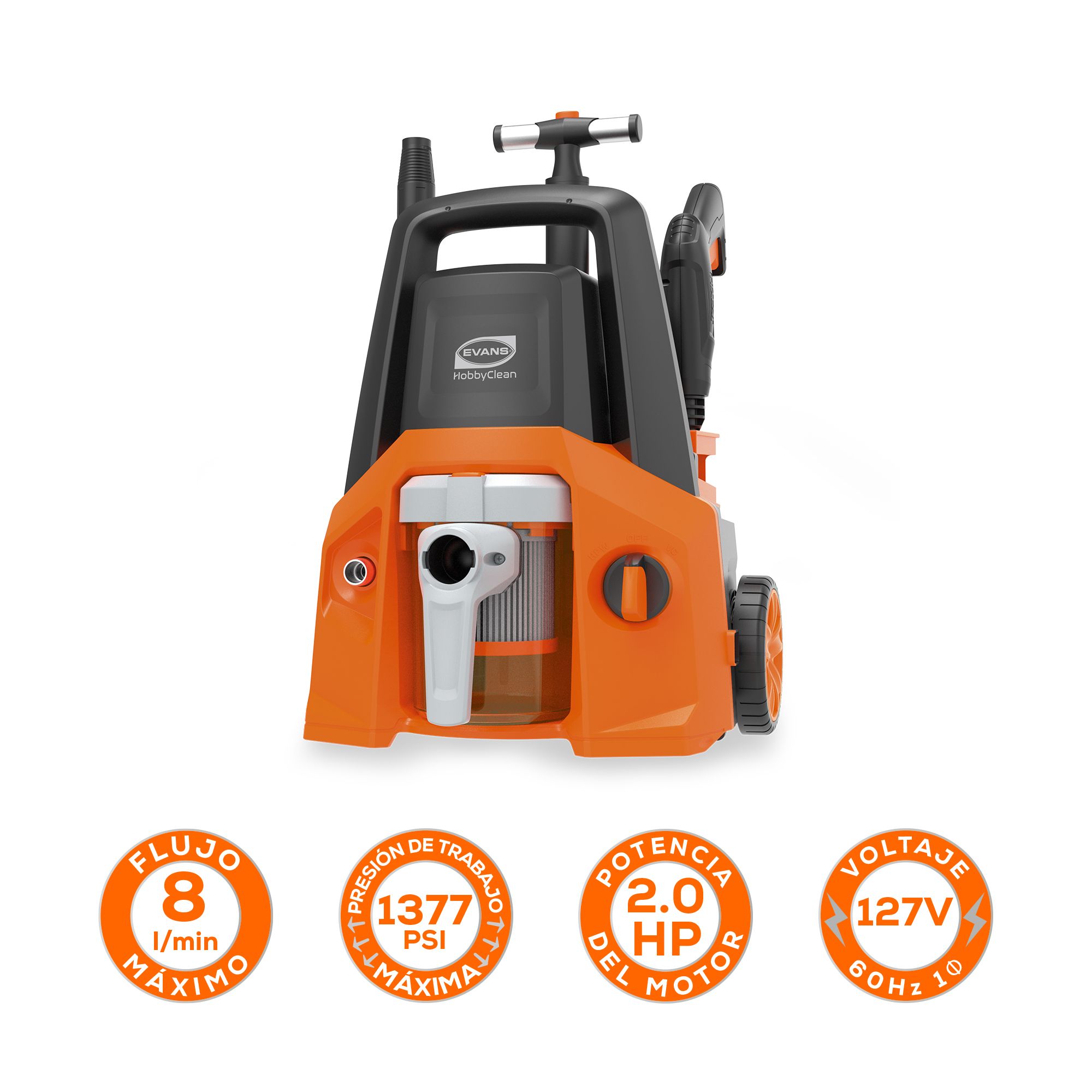 Hidrolavadora Hobby Clean 4 en 1con 2 hp  120V 1F hidrolavadora, aspiradora, sopladora