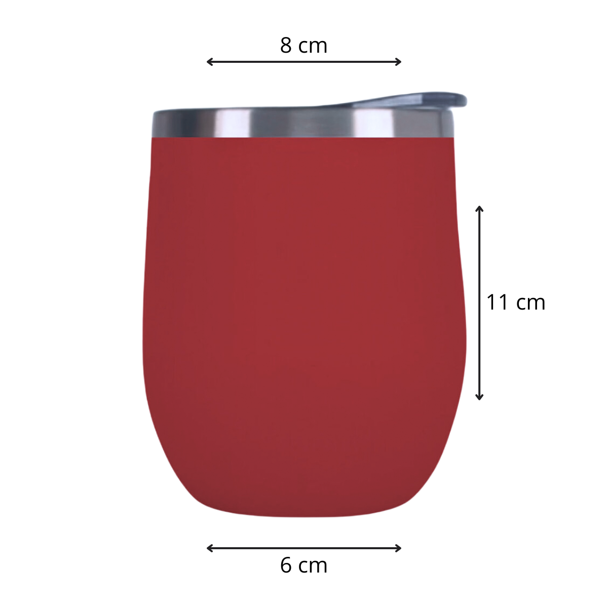 Termo Copa De Vino 350 ml - Acero Doble Capa - Origami Home -Rojo.