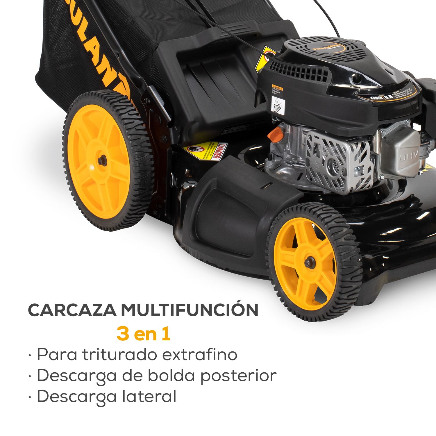 Podadora Poulan Pro 21" de corte. Motor 170 cc Poulan Empuje 3 en 1.