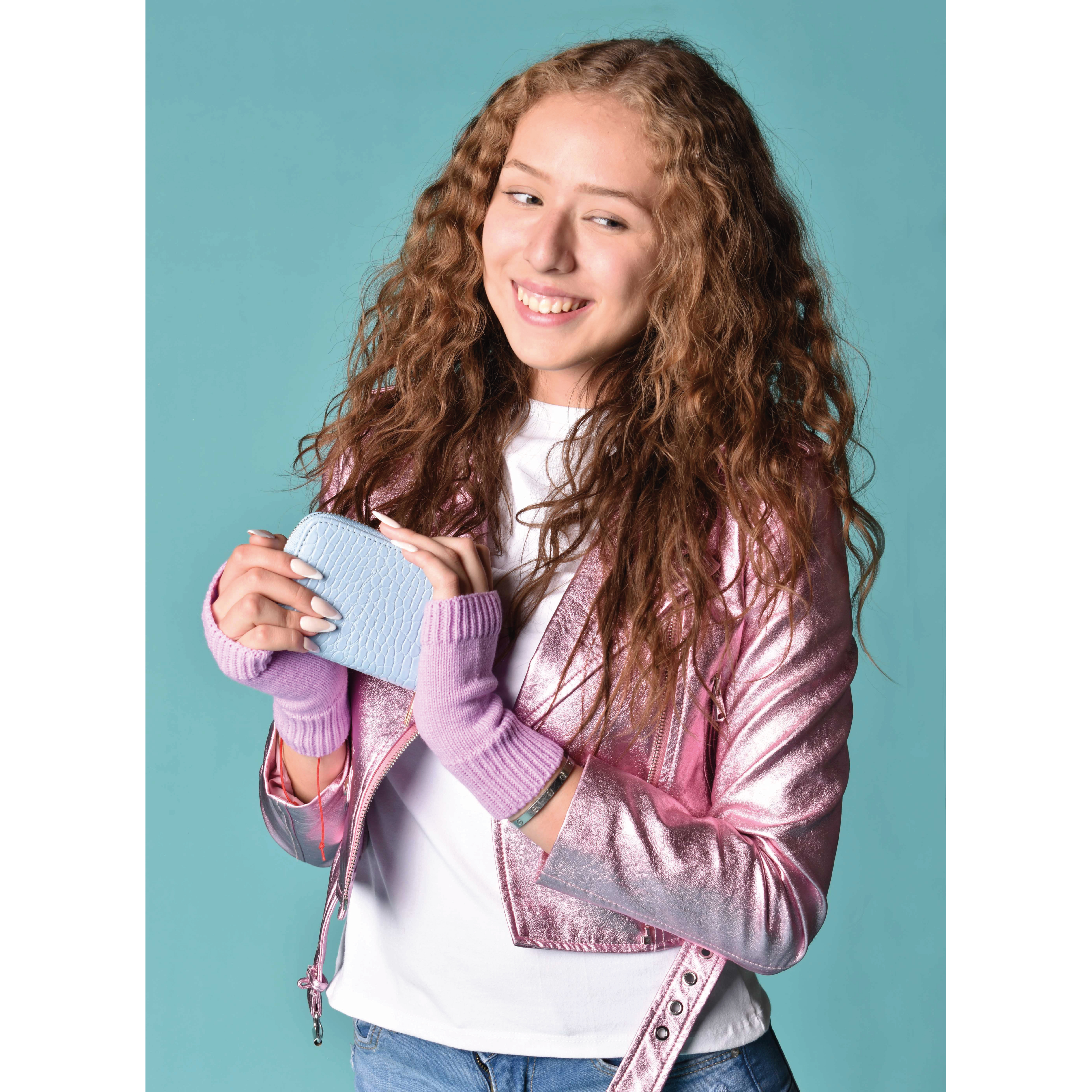 Guantes sin Dedos Diseño de Mitón Lila 