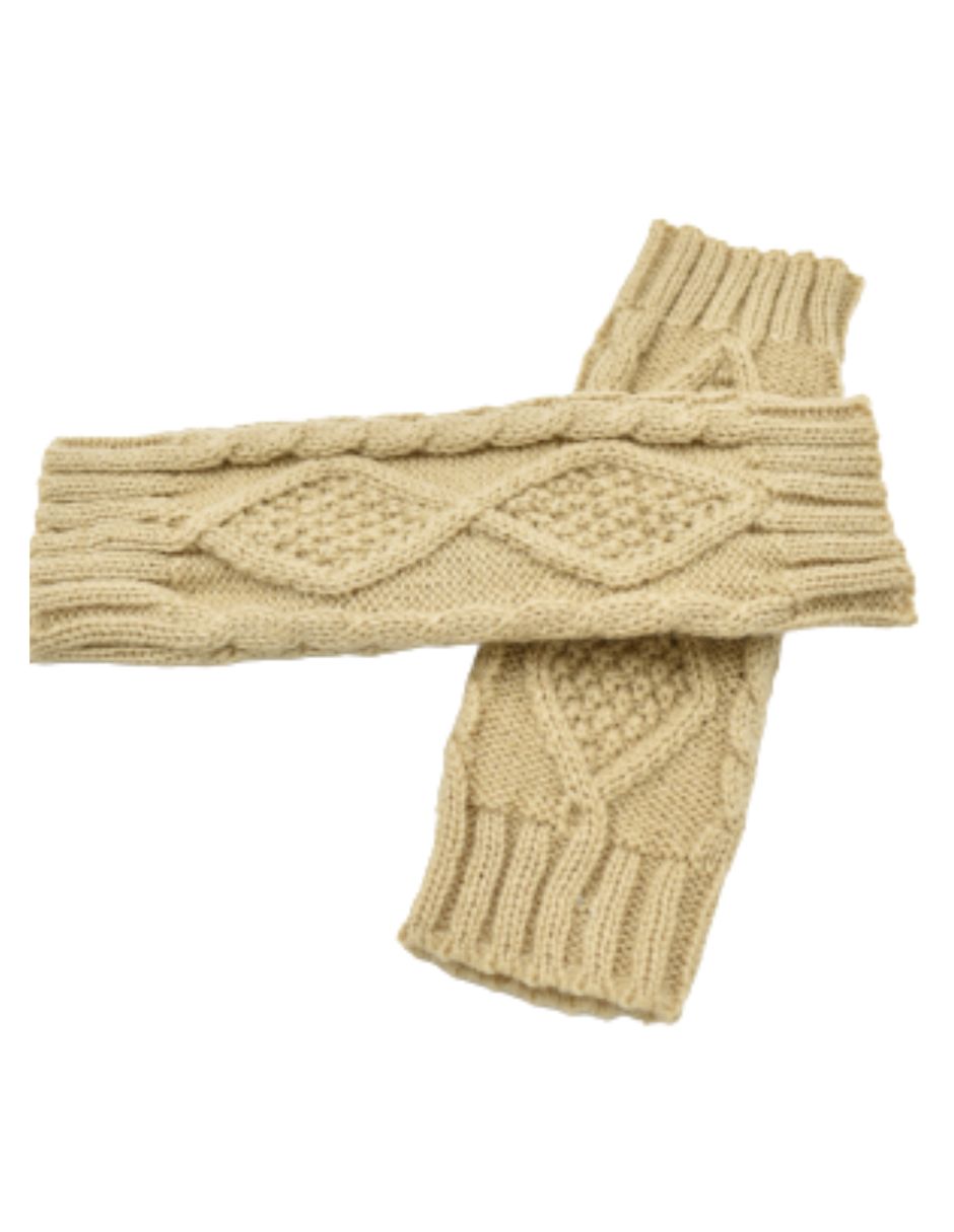 Guantes sin Dedos Diseño Mitón Beige 