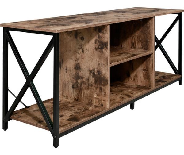 Mueble Tv 60  Mesa Repisa 1.40m 3 Niveles Moderno Industrial Country