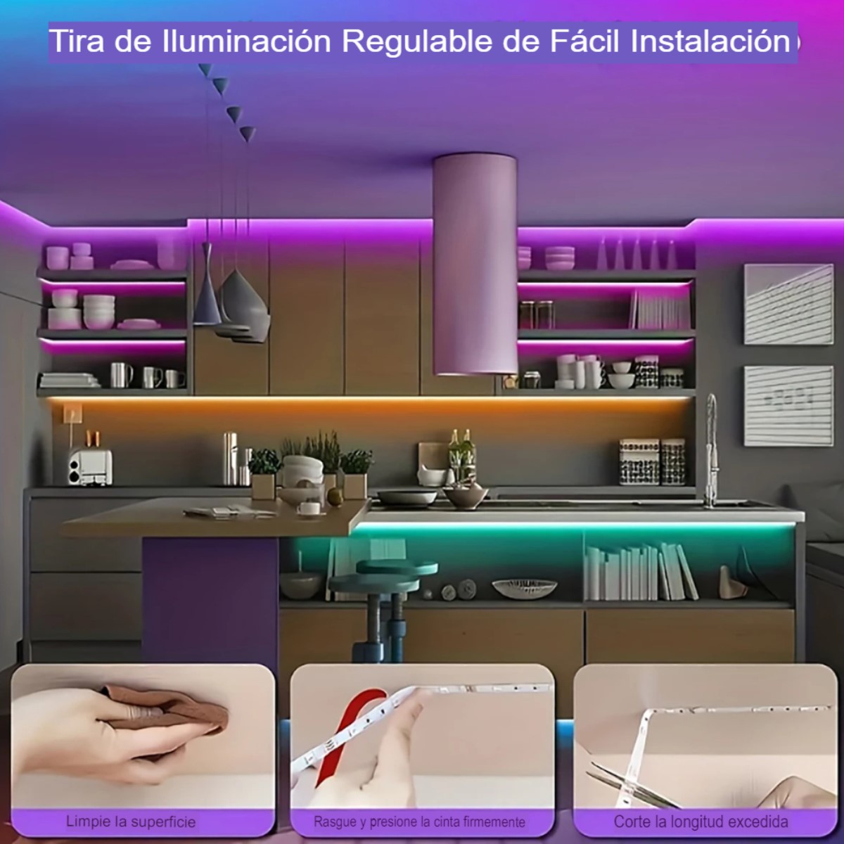 Tira Luces Led 5M habitación RGB cambia de Color cinta fiesta casa música control app USB tv