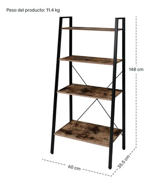 Librero Estante Tipo Escalera Minimalista 4 Niveles