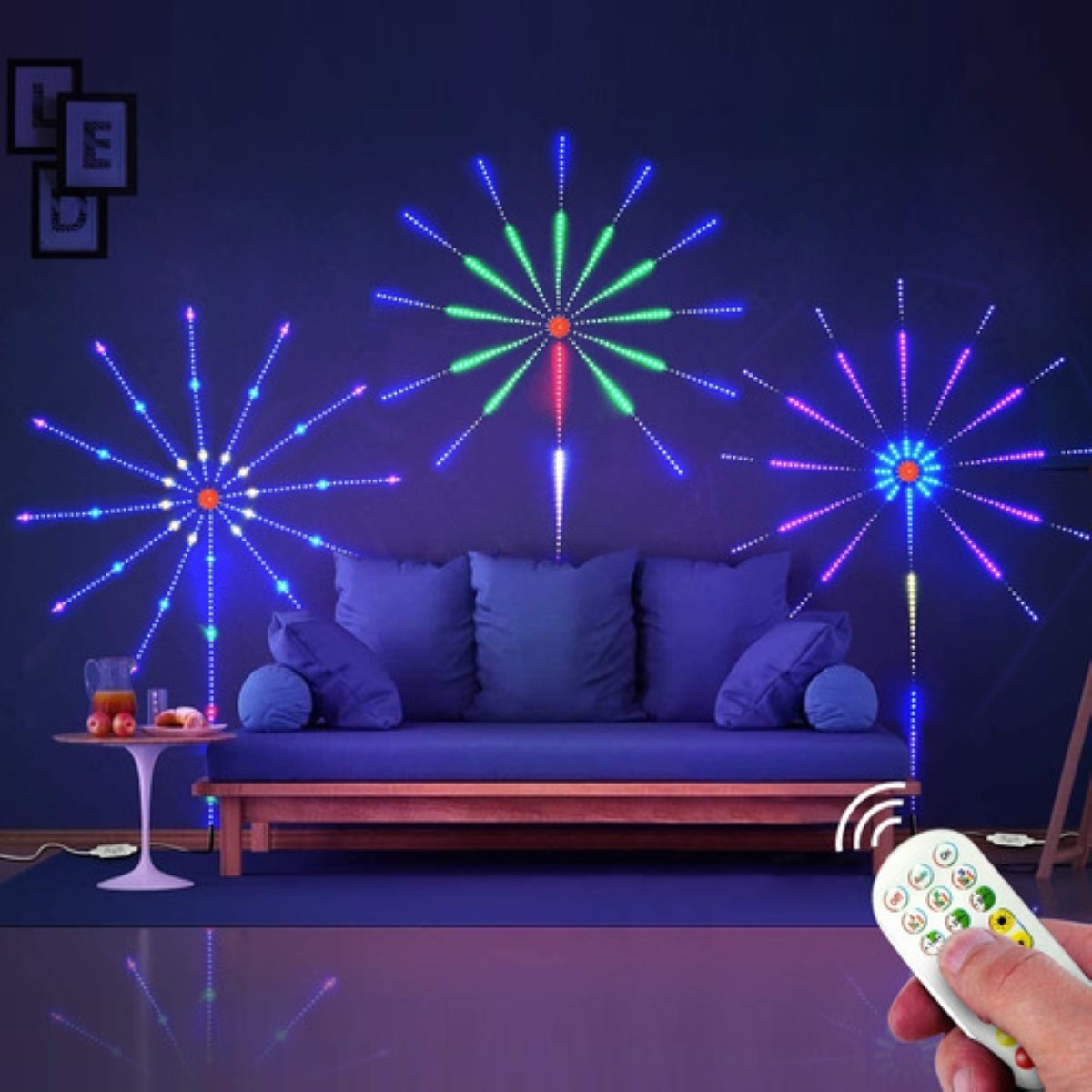 Tiras Led Kit Bluetooth Control App Fuegos Artificiale blano colores
