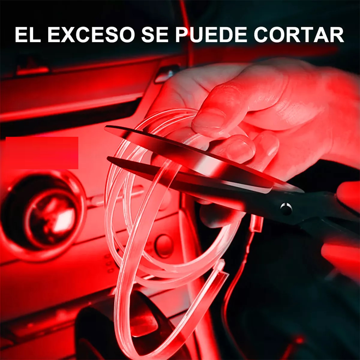 2pcs Wire Hilo 4m Luminoso Luz Neon Cable Tron Tira Led Auto Rojo