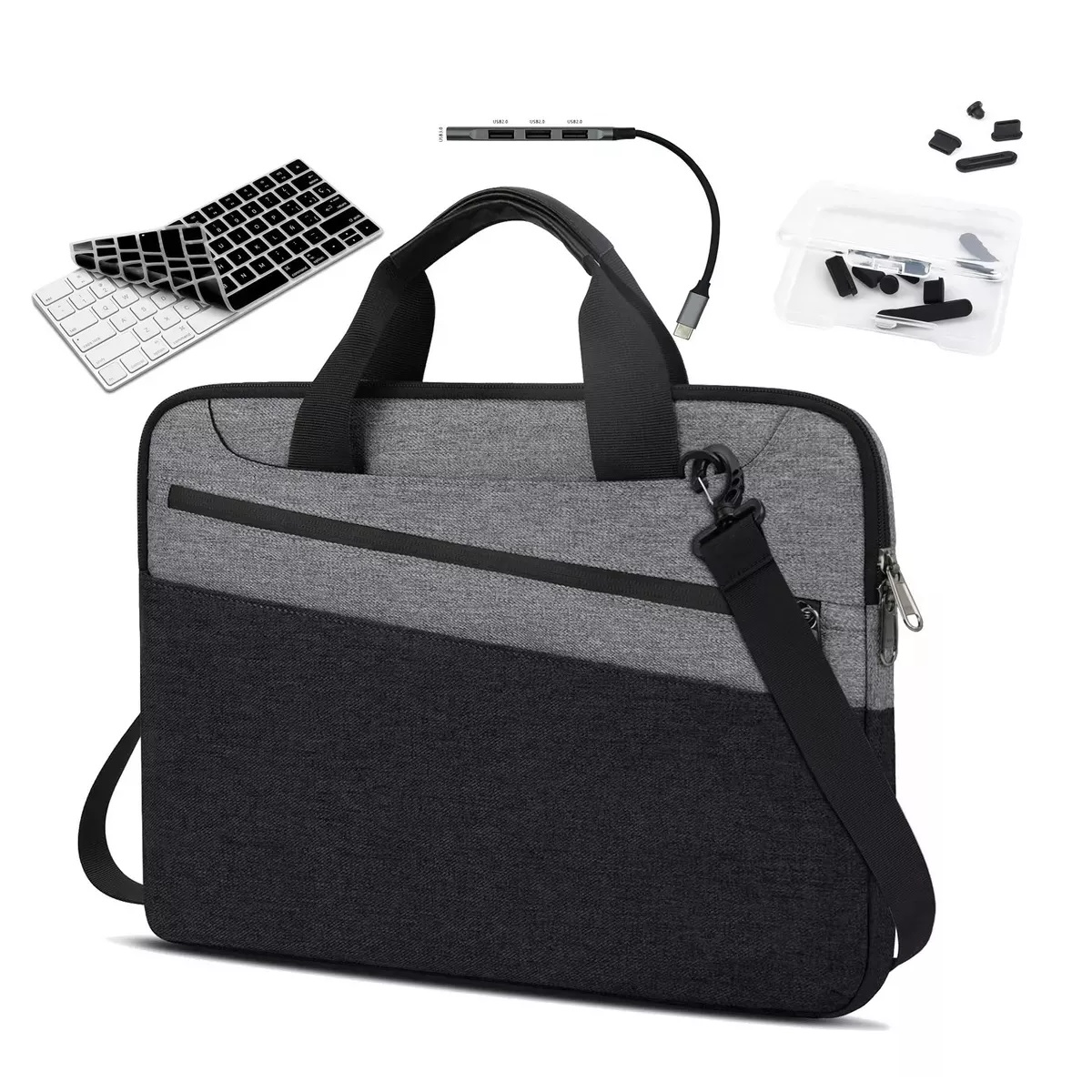 Funda Protectora Para Macbook  Air/Pro2021-2024 Cubre Teclado+usb Hub