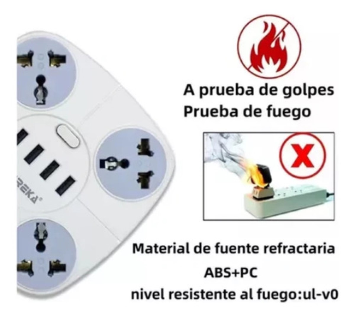 Multi Contacto 4 Puertos Usb Switch Extensión Regleta blanco