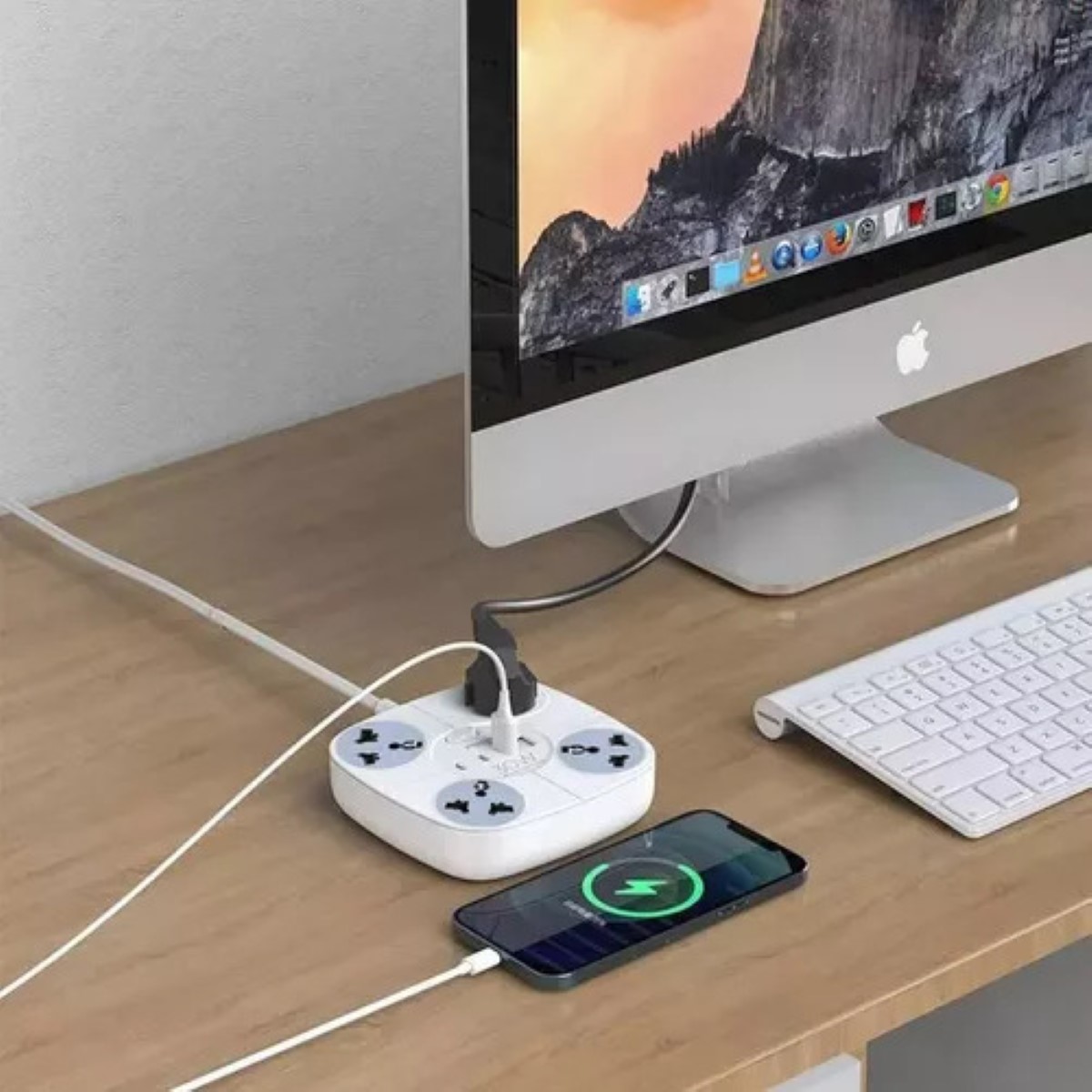 Multi Contacto 4 Puertos Usb Switch Extensión Regleta blanco