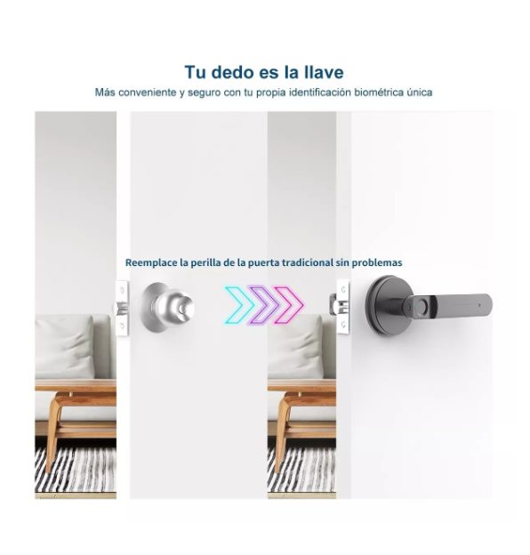 Cerradura digital Geek Smart  color negro Dactilar 100 códigos T
