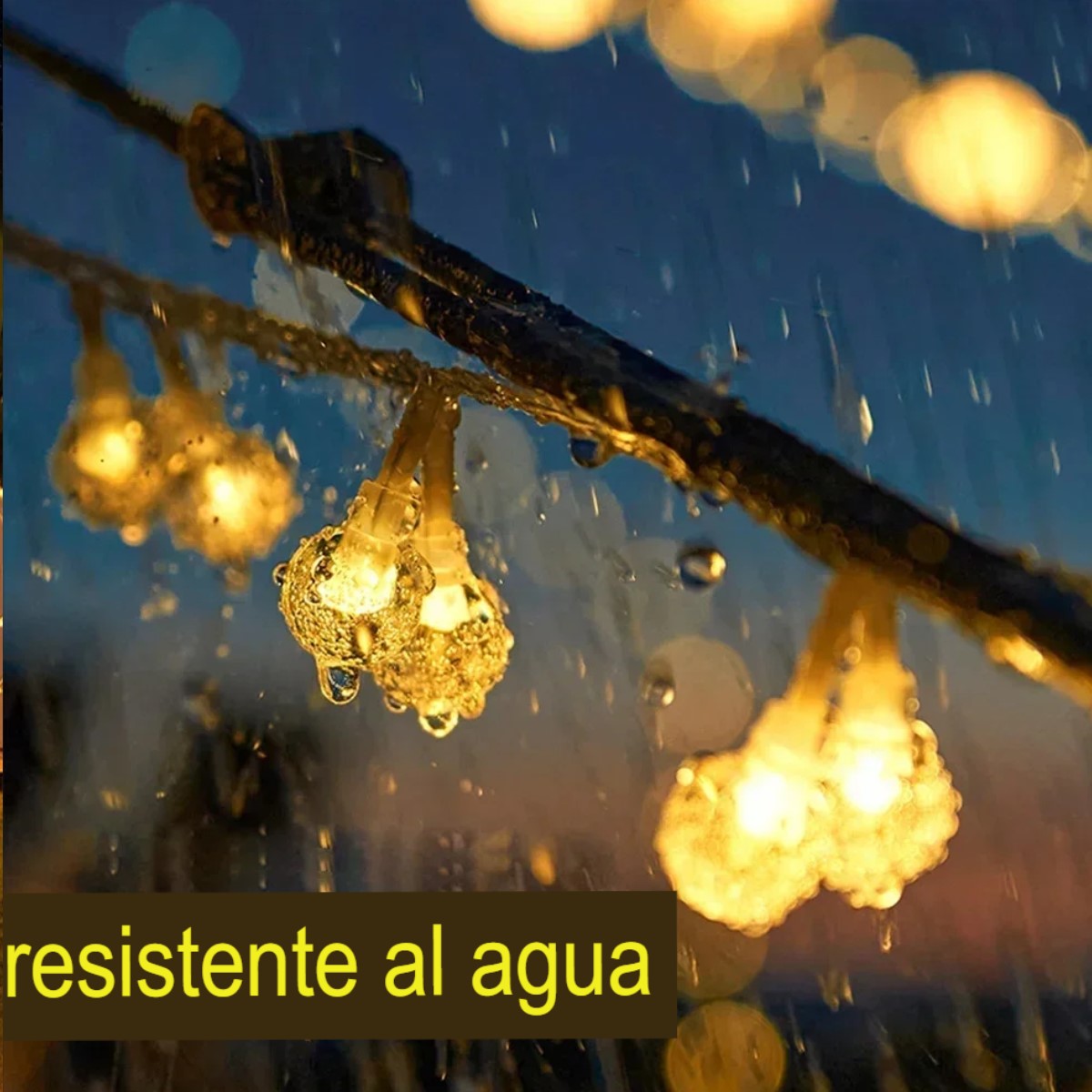 Tira guirnalda luces LED bola alimentación USB 6M impermeables exteriores jardín boda decoración