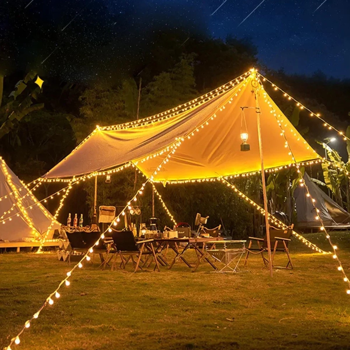 Tira guirnalda luces LED bola alimentación USB 6M impermeables exteriores jardín boda decoración
