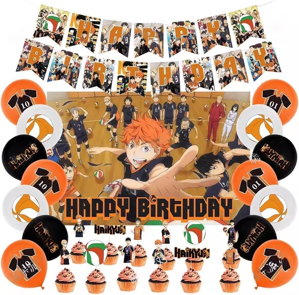 Set 18 Globos Anime Karasuno High School Volleyball Fiesta y Decoración