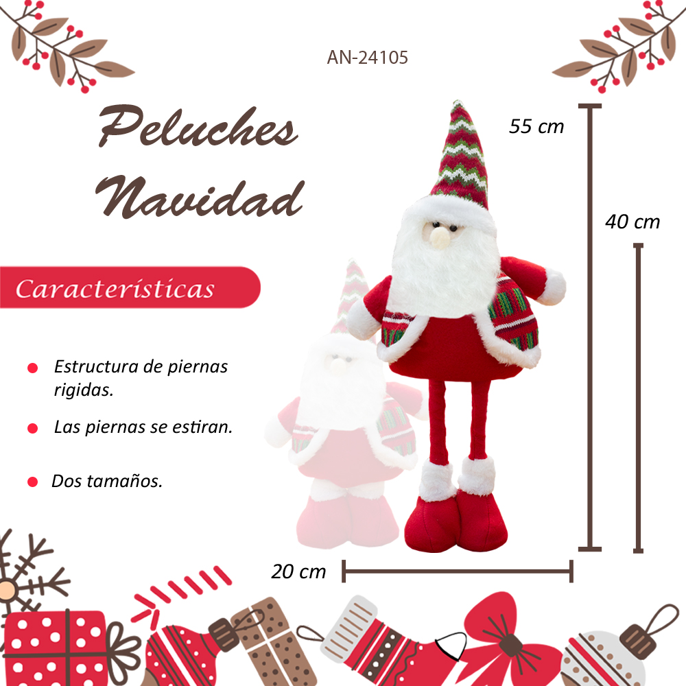 Santa Claus Adornos muñeco retráctil para Puerta Ventana, Adornos de Navidad 55 cm