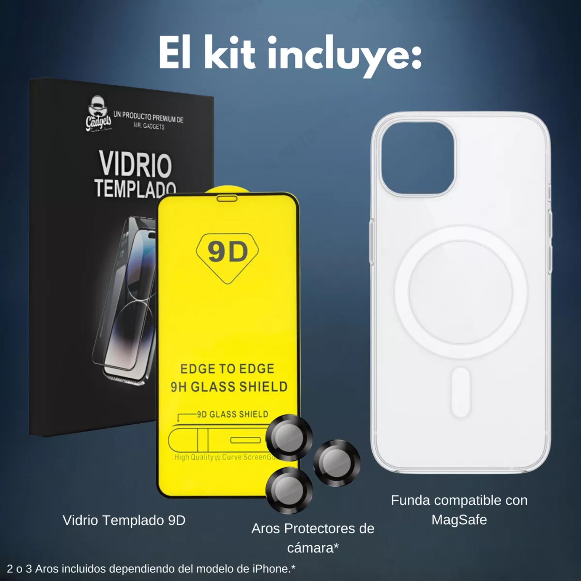 Kit Funda + Mica Pantalla + Aros Cámara Para iPhone Magsafe Para Iphone 12 pro max / Titanio