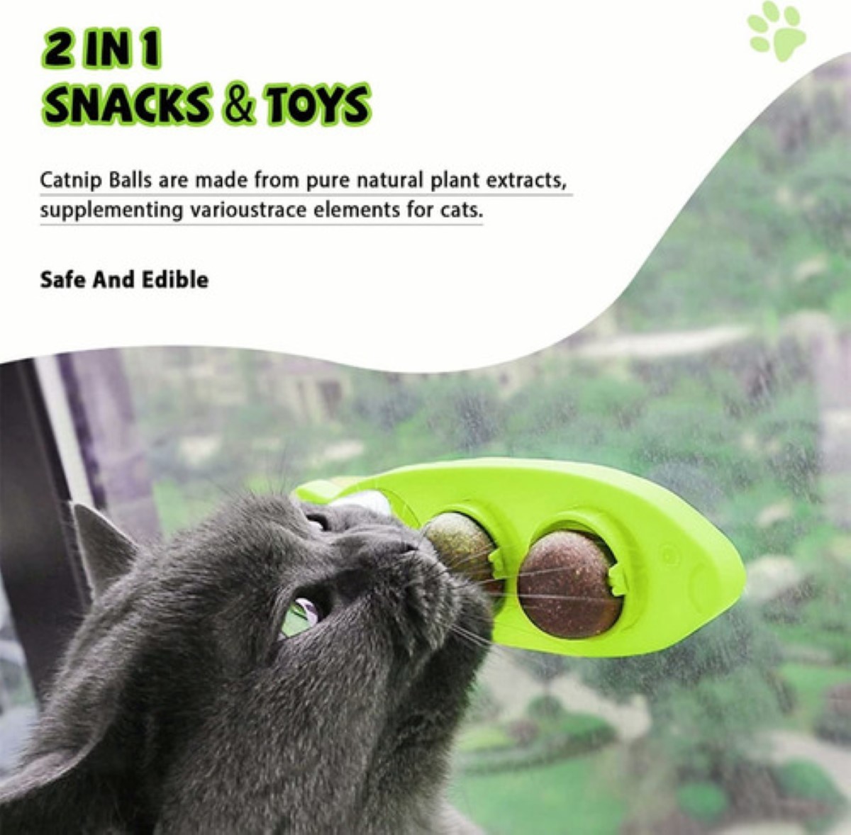 Catnip Hierba Para Gatos Juguetes Para Gatos 3bola Giratoria VERDE