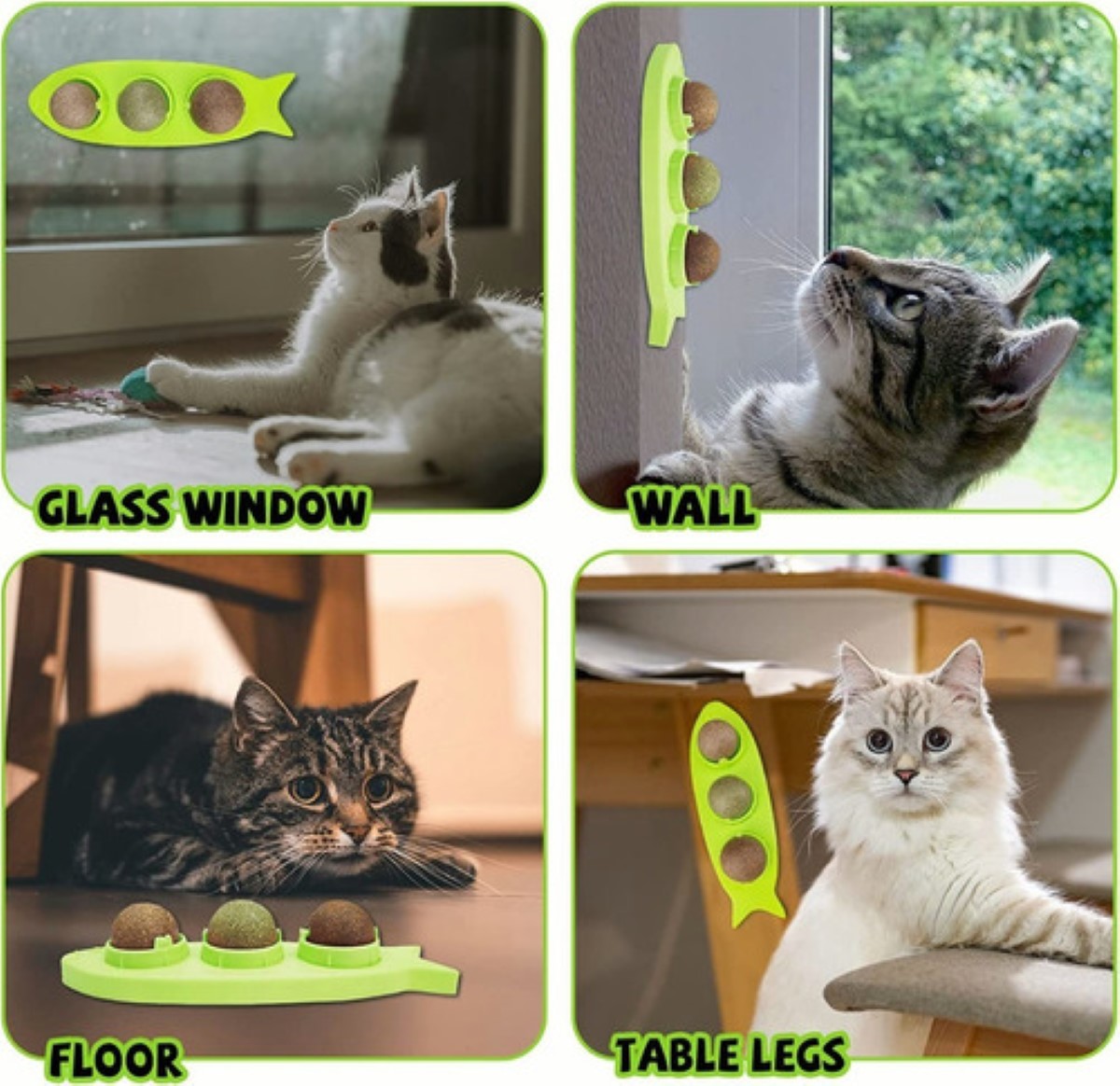 Catnip Hierba Para Gatos Juguetes Para Gatos 3bola Giratoria VERDE