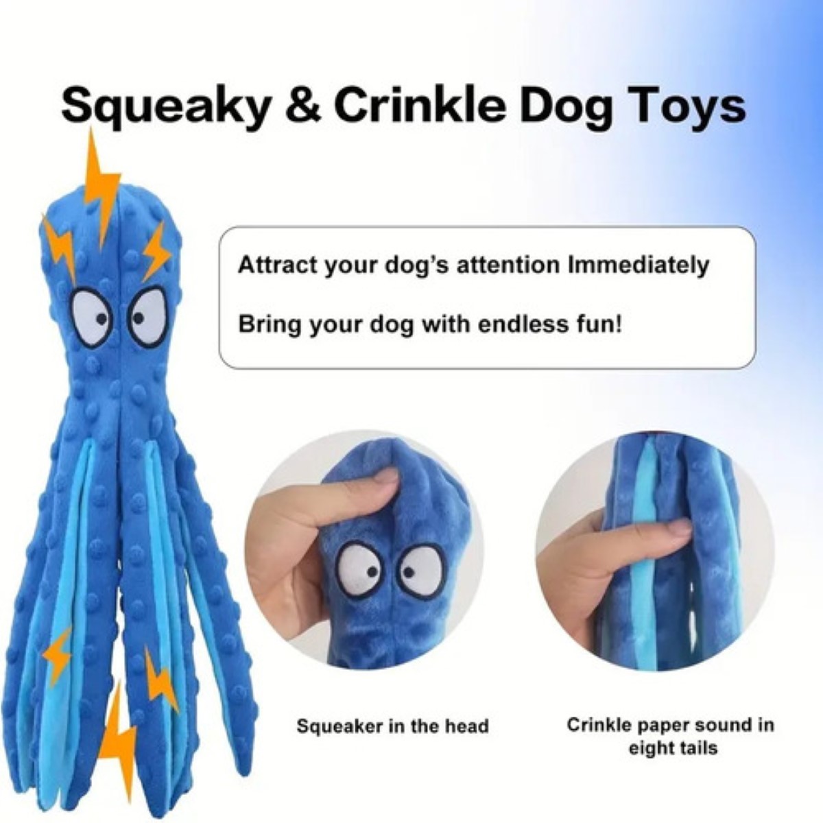 Peluches Para Perros Juguetes Para Mascota Juguete PULPO AZUL